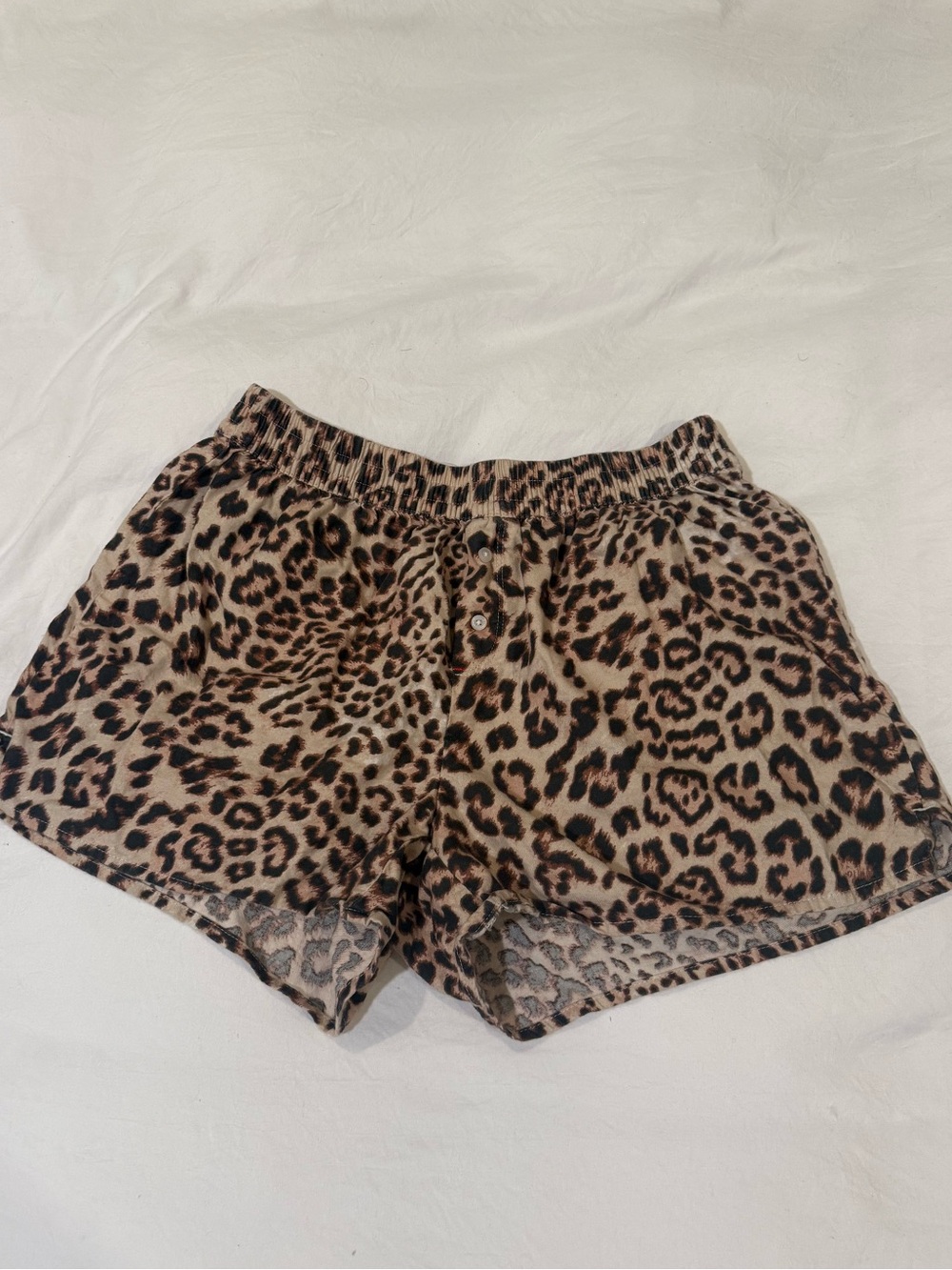 aerie Leopard Print Pajama Shorts - Tan & Black